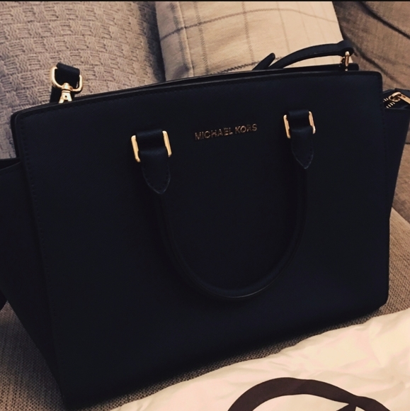 Michael Kors bag handbag shoulder bag totes navy - Picture 7 of 8